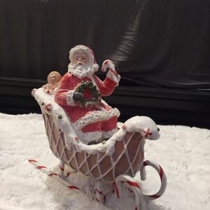 Festive Santa Sleigh Holiday Decoration